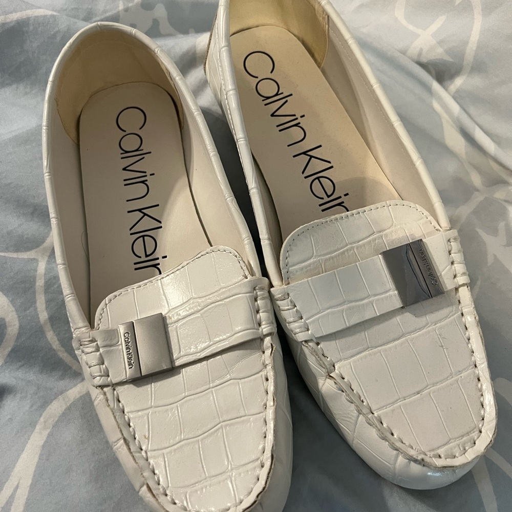 Calvin Klein Women's White Loafers